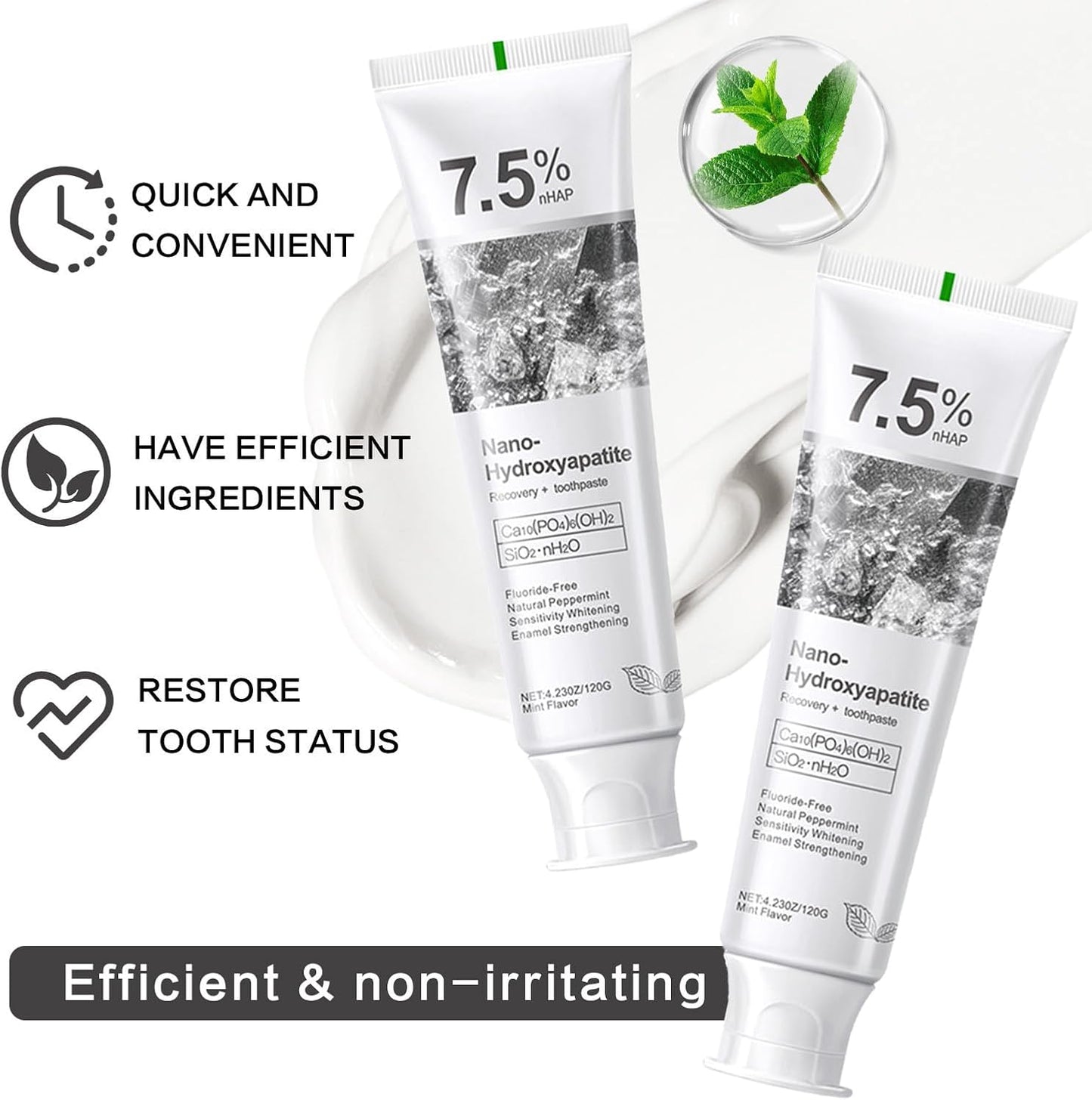 🔥Buy 1 Get 1 Free🦷7.5% Nano-Hydroxyapatite Toothpaste for Sensitive Teeth,NanoRepair, Fluoride-Free