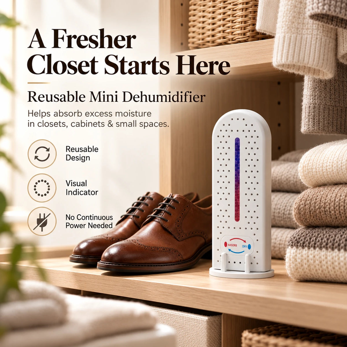 Mini reusable closet dehumidifier — product image 1
