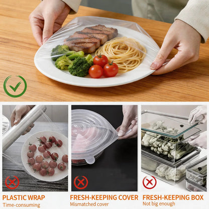 🔥Last Day Promotion 50% OFF丨100PCS Plastic Bowl Covers – Elastic Reusable Food Wrap