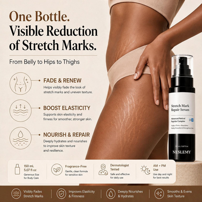 💥70K+ SOLD💕NESLEMY® Advanced Retinal Stretch Mark Serum — Pregnancy, Growth & Weight-Change Care