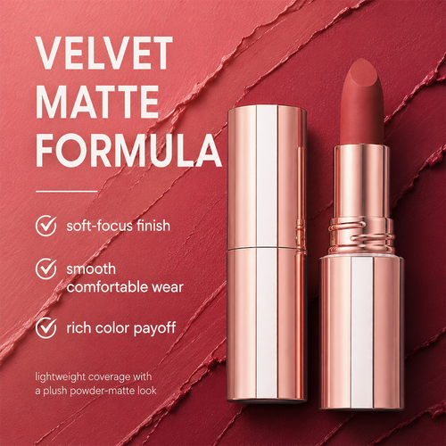 💋 BUY 1 GET 1 FREE ✨ 24H Matte Lipstick — Smudge-Proof, Long-Lasting & Highly Pigmented