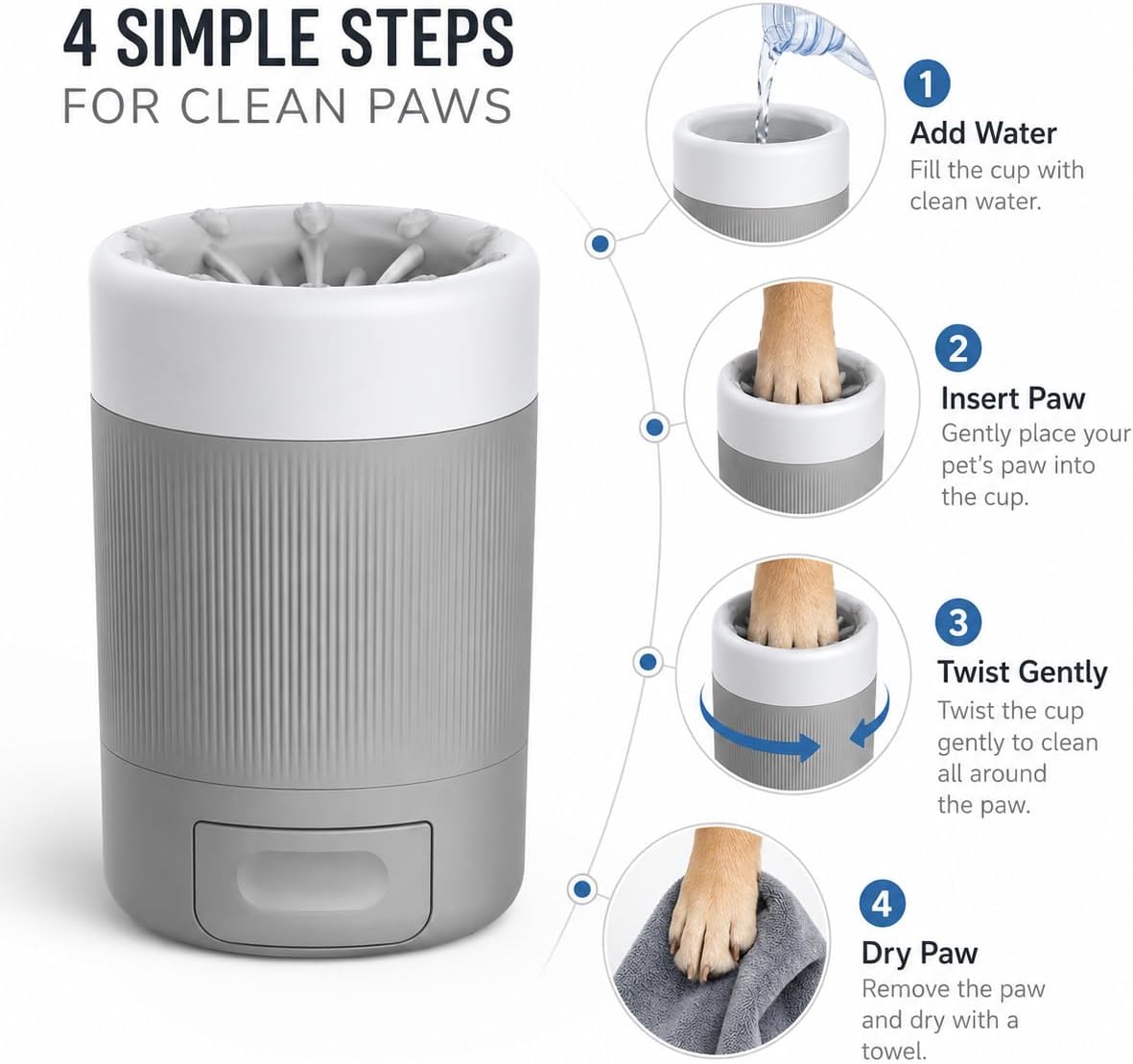 Dog Paw Cleaner Cup Portable Silicone Pet Paw Washer — product image 2 of 7