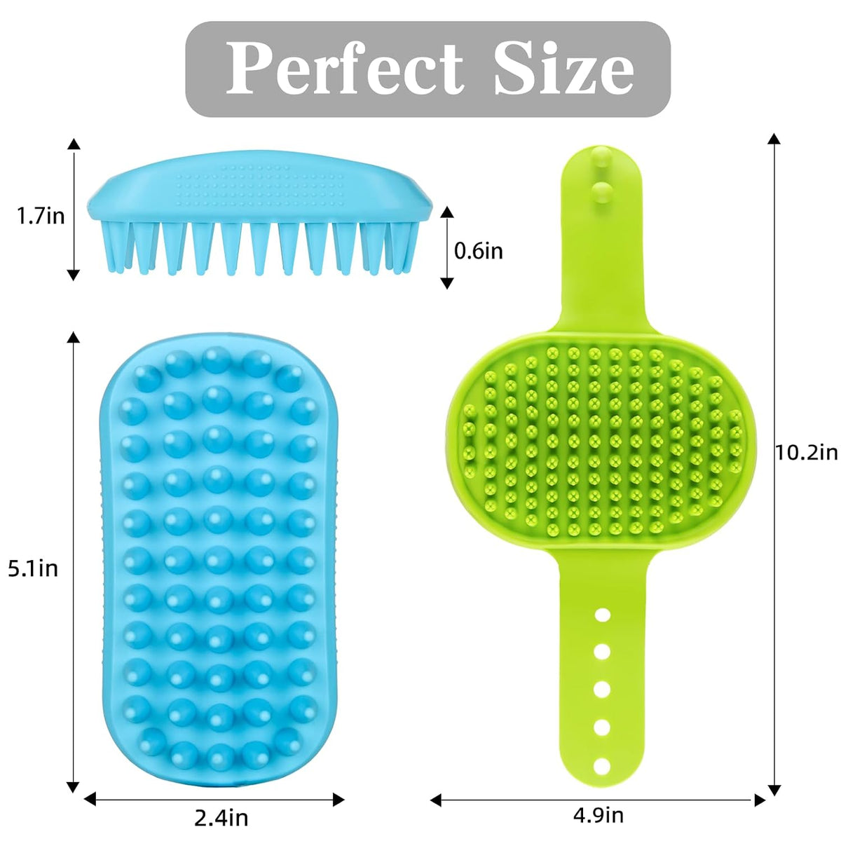 2-Piece Dog Bath Brush Set with Adjustable Handles — product image 3 of 6
