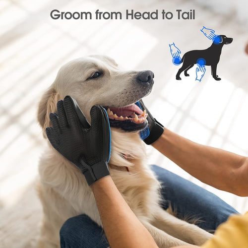 Pet Hair Removal Glove with 255 Silicone Tips for Dogs & Cats, 1 Pair Blue — product image 1 of 5