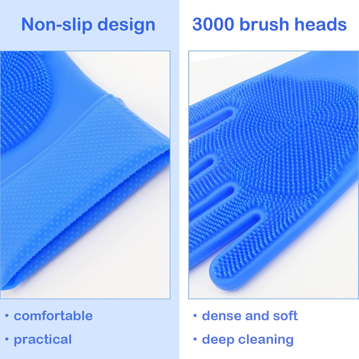 Dense silicone grooming glove tips