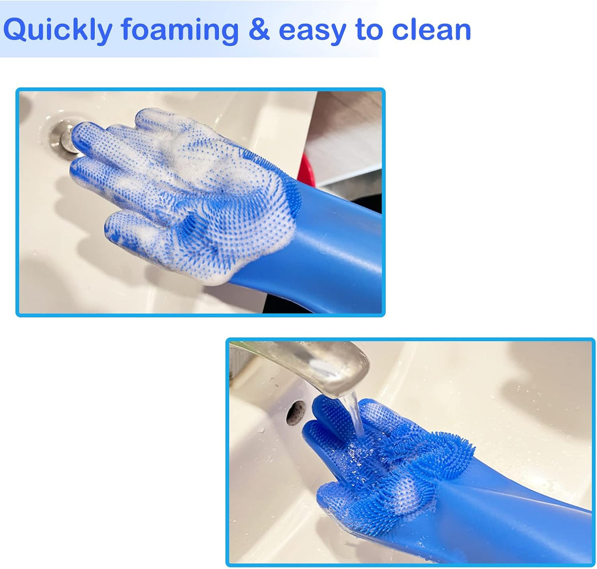 Quick foaming silicone gloves
