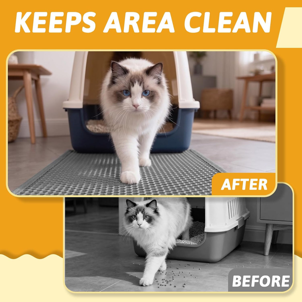 Cat Litter Mat, Double-Layer Waterproof Litter Trap — product image 3 of 6