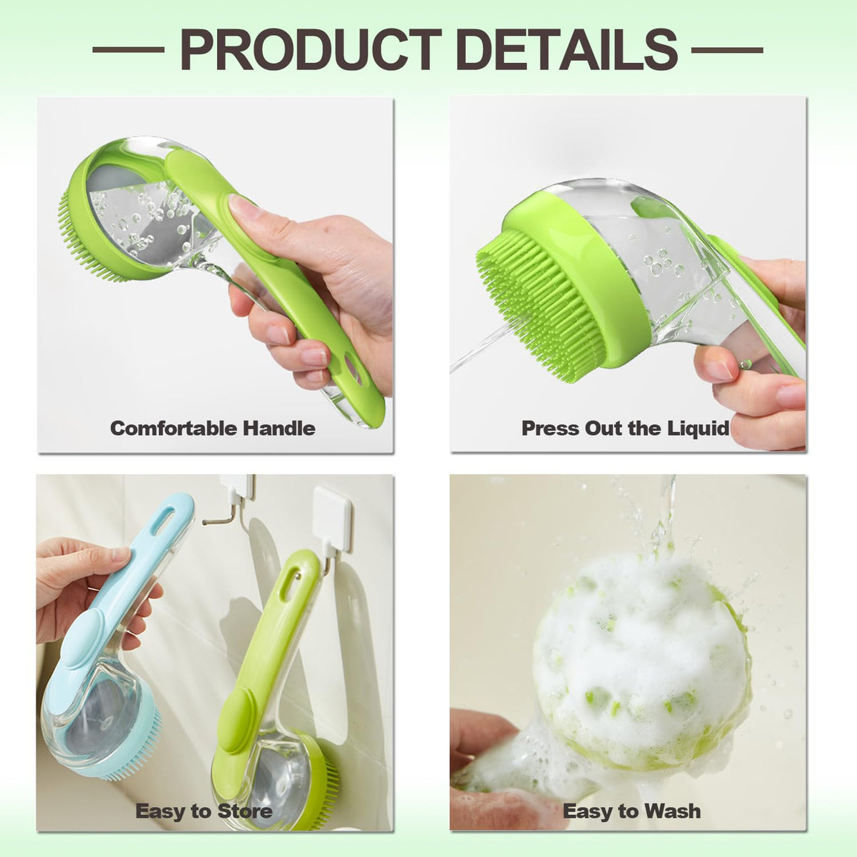 2-in-1 Pet Bath Brush with Shampoo Dispenser — 2 Pack — product image 2 of 5