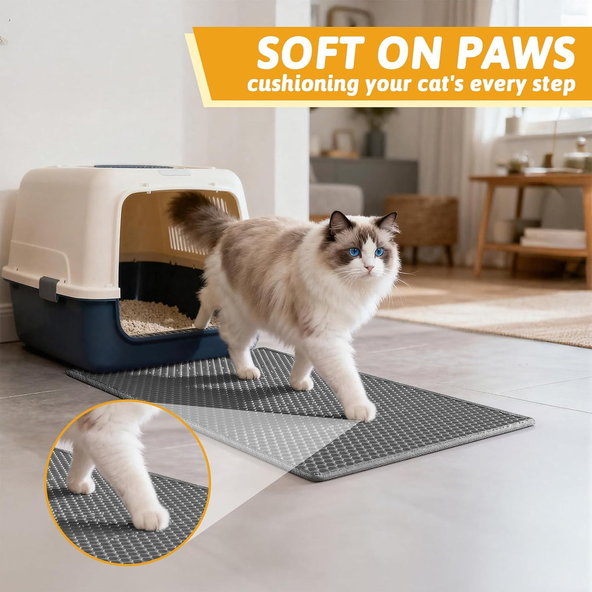 Cat Litter Mat, Double-Layer Waterproof Litter Trap — product image 4 of 6