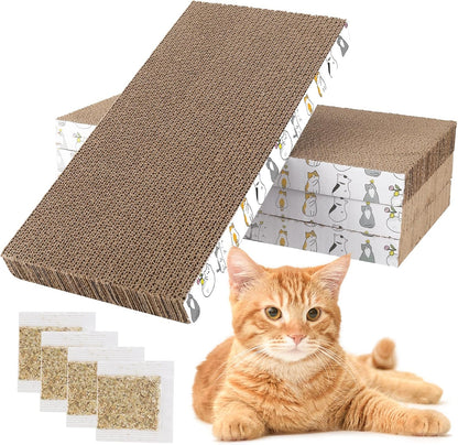 Cat Scratching Board 4 Pack, Cardboard Cat Scratcher with Catnips — product image 6 of 6