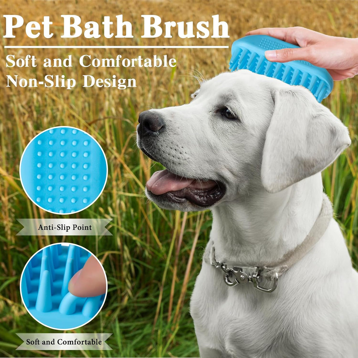 2-Piece Dog Bath Brush Set with Adjustable Handles — product image 5 of 6