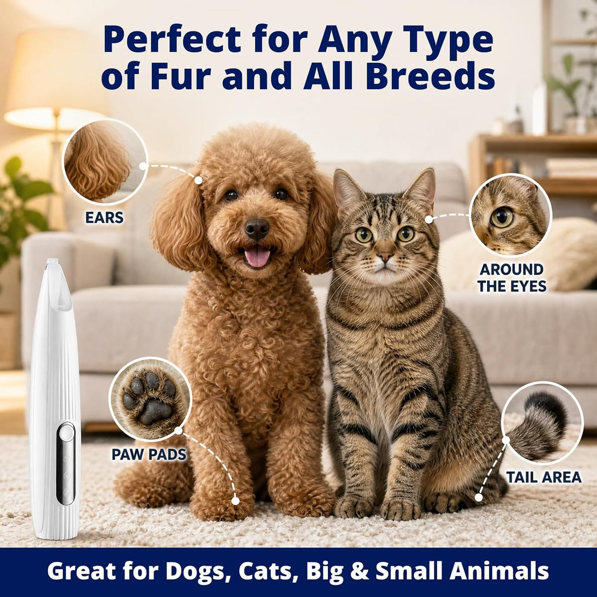 Pet Paw Trimmer | Cordless Paw Trimmer for Grooming w/Light — product image 4 of 6