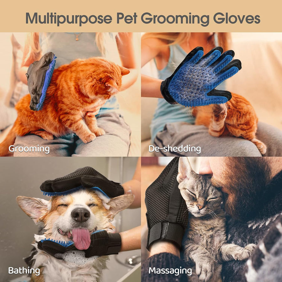 Multipurpose pet grooming gloves for cats