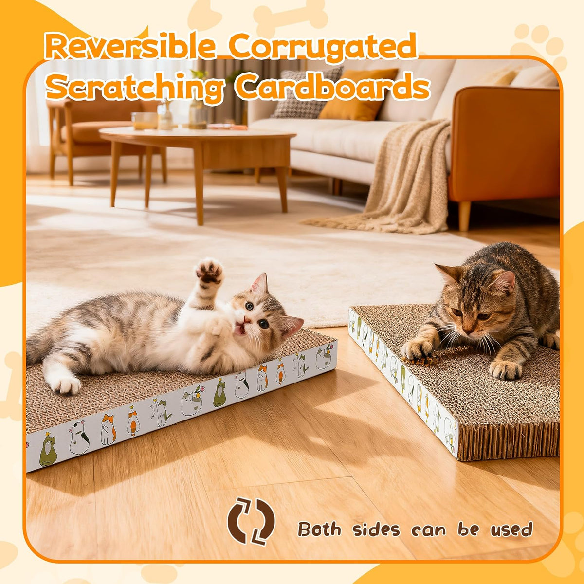 Cat Scratching Board 4 Pack, Cardboard Cat Scratcher with Catnips — product image 4 of 6