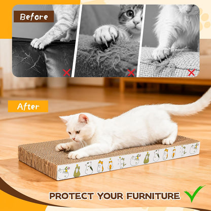 Cat Scratching Board 4 Pack, Cardboard Cat Scratcher with Catnips — product image 5 of 6