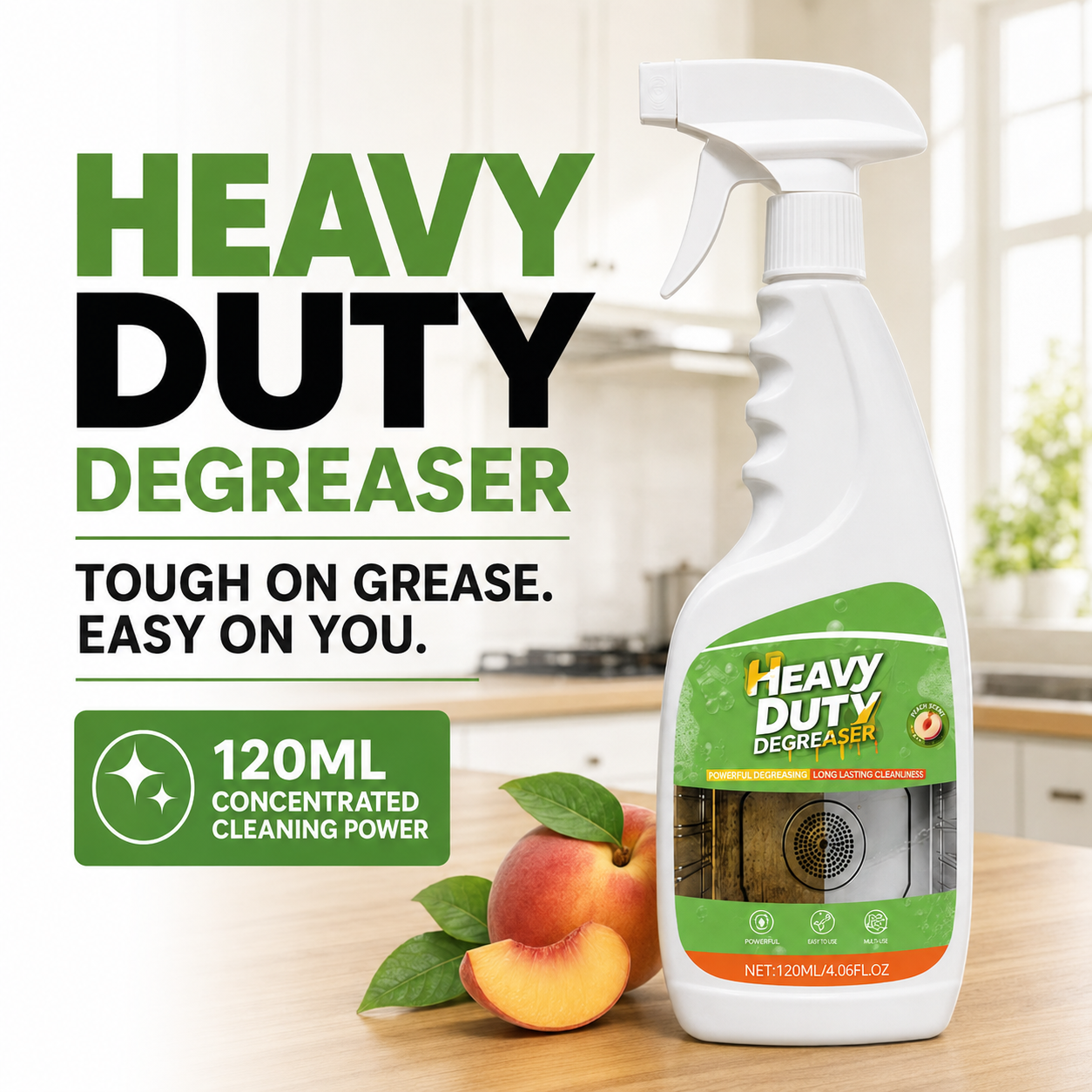 🔥 BUY 1 GET 1 FREE Heavy-Duty Kitchen Degreaser Spray – Cut Tough Grease Fast ✨