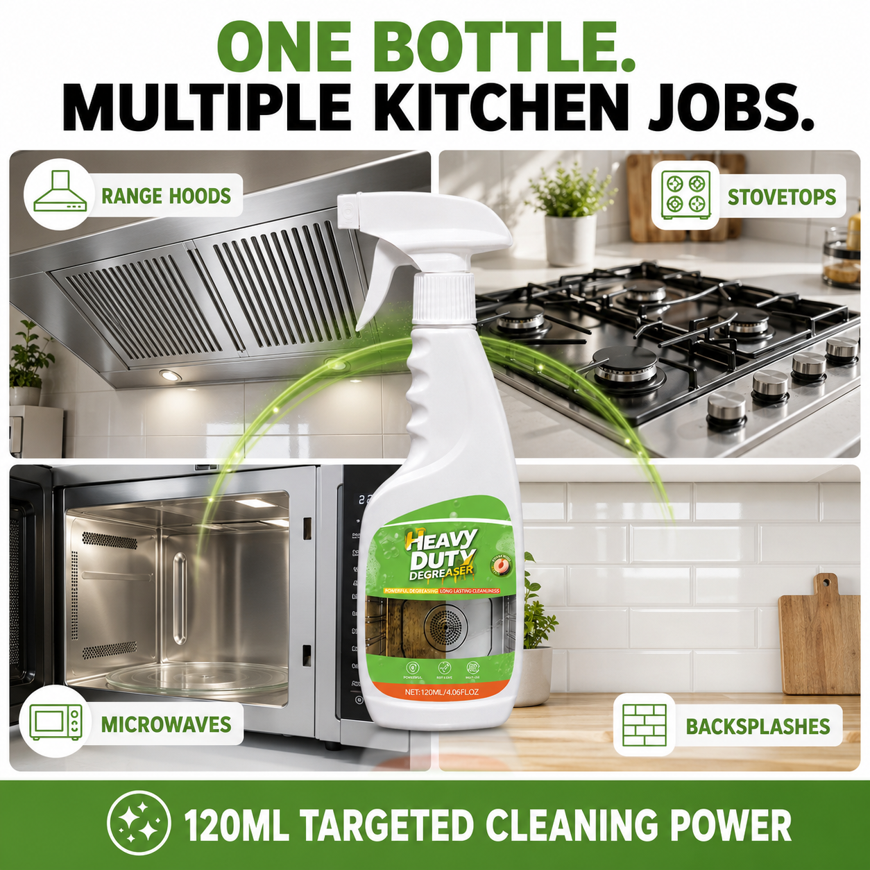 🔥 BUY 1 GET 1 FREE Heavy-Duty Kitchen Degreaser Spray – Cut Tough Grease Fast ✨