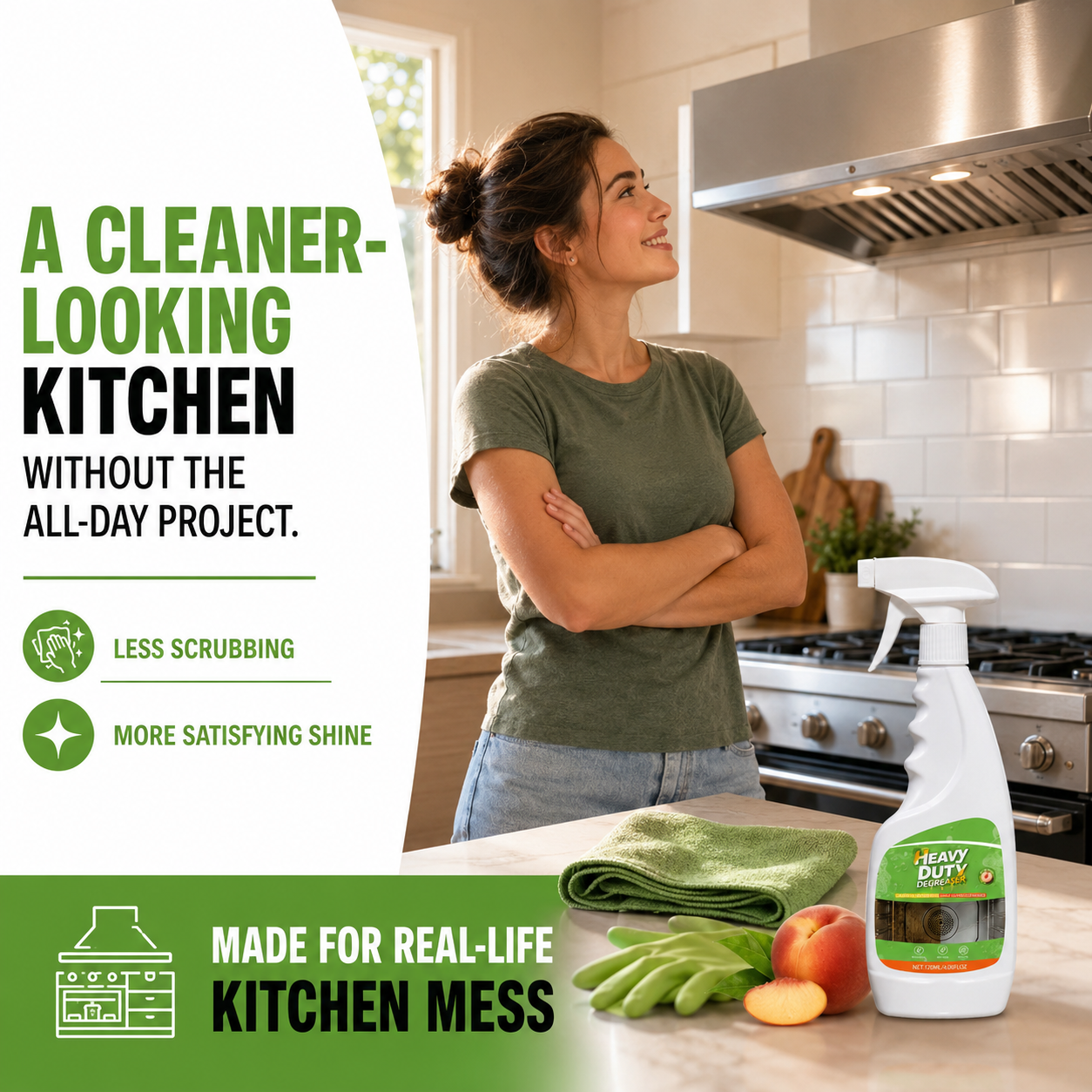 🔥 BUY 1 GET 1 FREE Heavy-Duty Kitchen Degreaser Spray – Cut Tough Grease Fast ✨