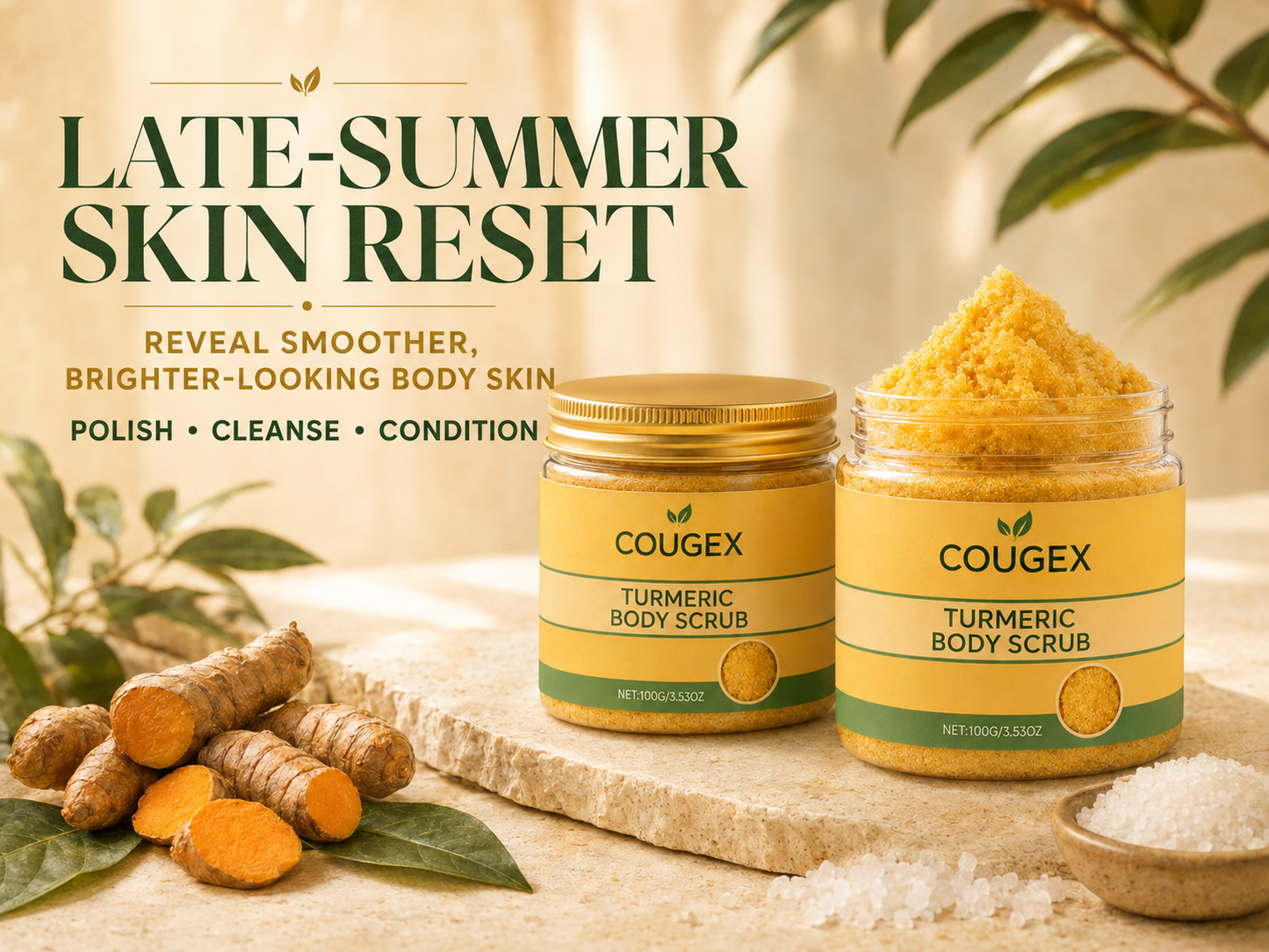 🔥 BUY 1 GET 1 FREE ✨ COUGEX™ Turmeric Body Scrub – Exfoliating Mineral Polish for Smoother, Brighter-Looking Body Skin ✨