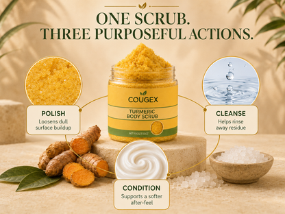 🔥 BUY 1 GET 1 FREE ✨ COUGEX™ Turmeric Body Scrub – Exfoliating Mineral Polish for Smoother, Brighter-Looking Body Skin ✨