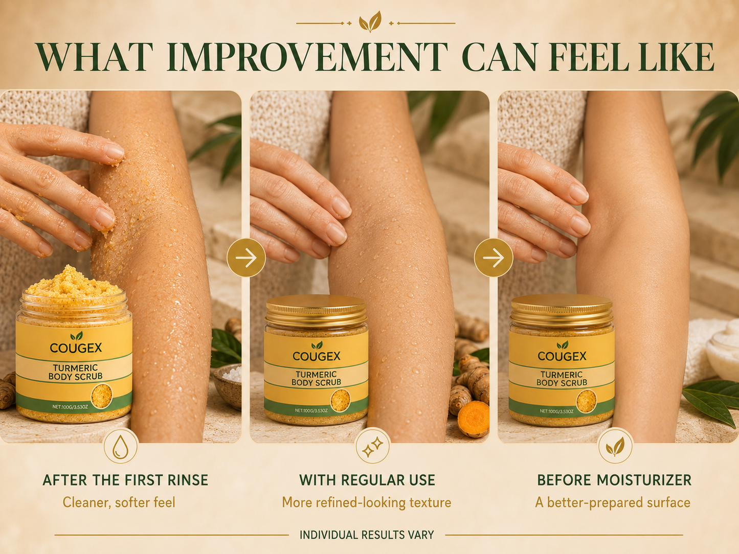 🔥 BUY 1 GET 1 FREE ✨ COUGEX™ Turmeric Body Scrub – Exfoliating Mineral Polish for Smoother, Brighter-Looking Body Skin ✨