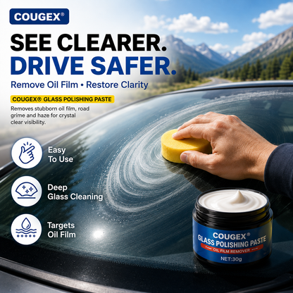 🔥Buy 1 Get 1 Free🔥Car Glass Oil Film Remover – Eliminates Glare & Wiper Smears, Repels Rain, Works on All Glass – Sponge Included! 🚗