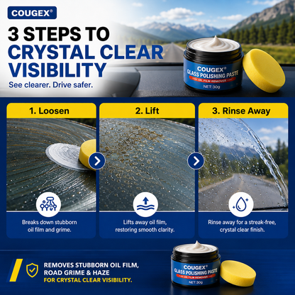 🔥Buy 1 Get 1 Free🔥Car Glass Oil Film Remover – Eliminates Glare & Wiper Smears, Repels Rain, Works on All Glass – Sponge Included! 🚗