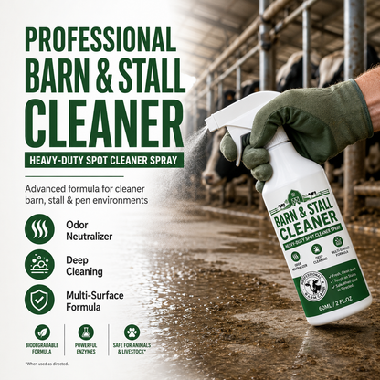 🔥 BUY 1 GET 1 FREE✨Heavy-Duty Barn & Stall Cleaner Spray – Cow Barns, Horse Stalls, Pens, Gates & Livestock Trailers