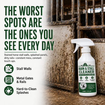 🔥 BUY 1 GET 1 FREE✨Heavy-Duty Barn & Stall Cleaner Spray – Cow Barns, Horse Stalls, Pens, Gates & Livestock Trailers