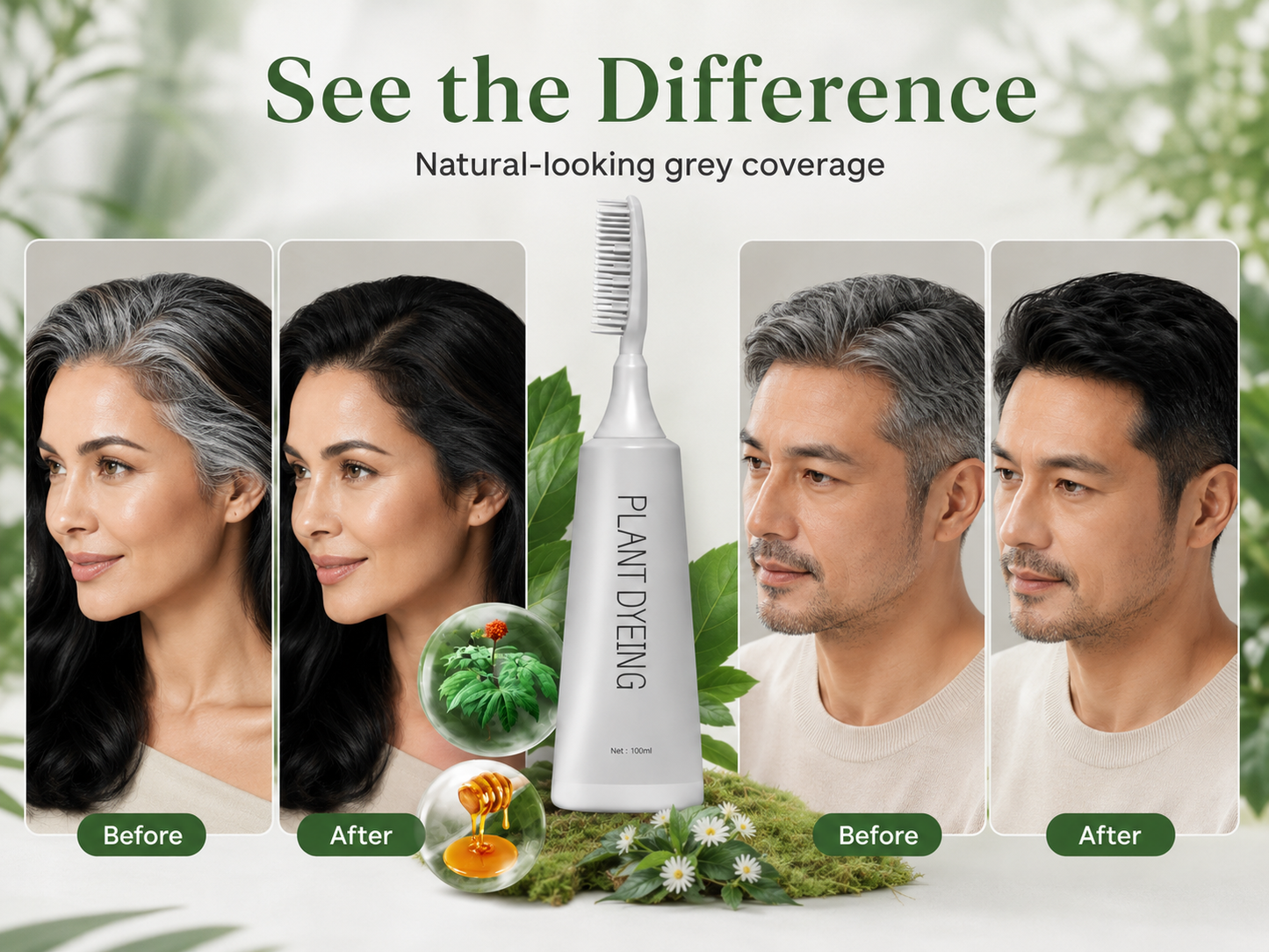 📢📢Buy 1 Get 1 Free – Last Day! ⏰Plant-Based Comb Hair Dye