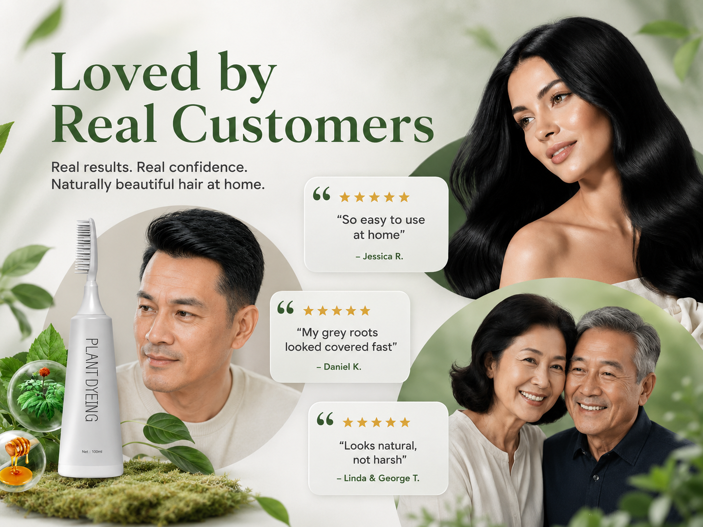 📢📢Buy 1 Get 1 Free – Last Day! ⏰Plant-Based Comb Hair Dye