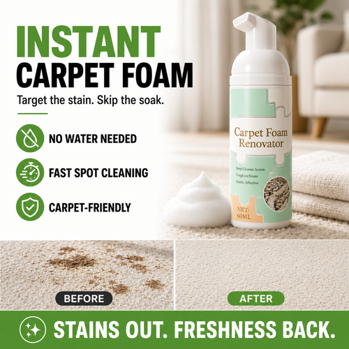 ✨BUY 1 GET 1 FREE✨ Waterless Carpet Foam Stain Remover🧽 Instant Deep Clean🔥 Remove Tough Stains Fast🚀