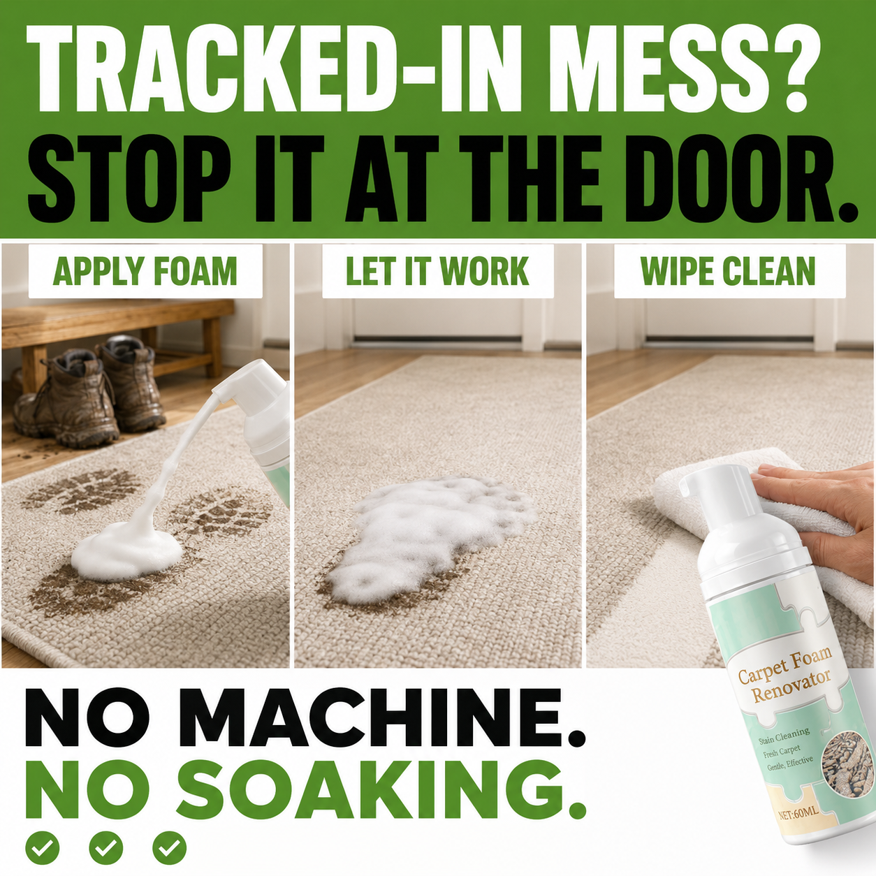 ✨BUY 1 GET 1 FREE✨ Waterless Carpet Foam Stain Remover🧽 Instant Deep Clean🔥 Remove Tough Stains Fast🚀