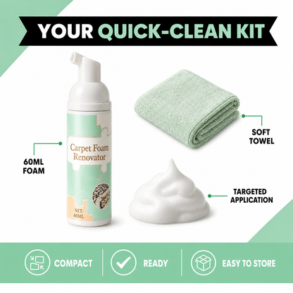 ✨BUY 1 GET 1 FREE✨ Waterless Carpet Foam Stain Remover🧽 Instant Deep Clean🔥 Remove Tough Stains Fast🚀