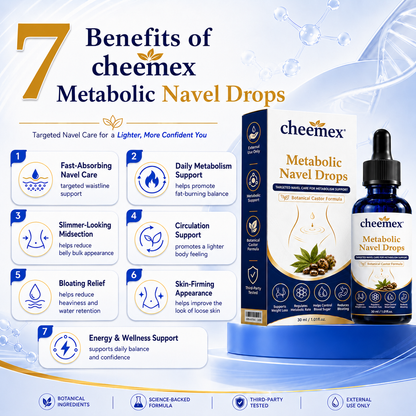 🌟 BUY 1 GET 1 FREE-Cheemex® Metabolic Navel Drops — 30-Second Daily Metabolic & Waistline Support