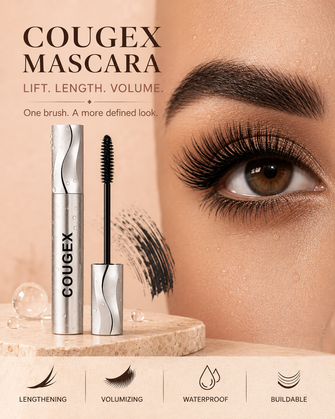🔥 BUY 1 GET 1 FREE ✨ COUGEX® 5X Volume Waterproof Lengthening & Lifting Mascara