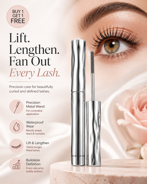 🔥 BUY 1 GET 1 FREE ✨ Precision Metal Wand Waterproof Mascara — Lift, Lengthen & Define Every Lash