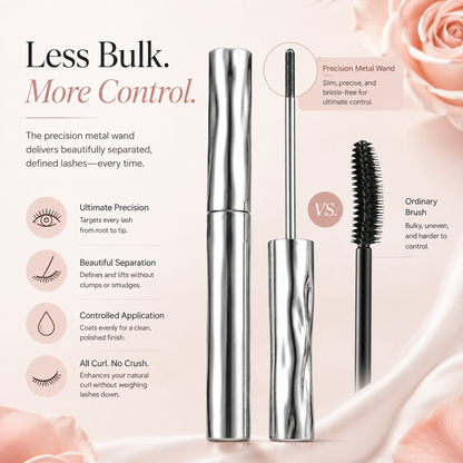 🔥 BUY 1 GET 1 FREE ✨ Precision Metal Wand Waterproof Mascara — Lift, Lengthen & Define Every Lash