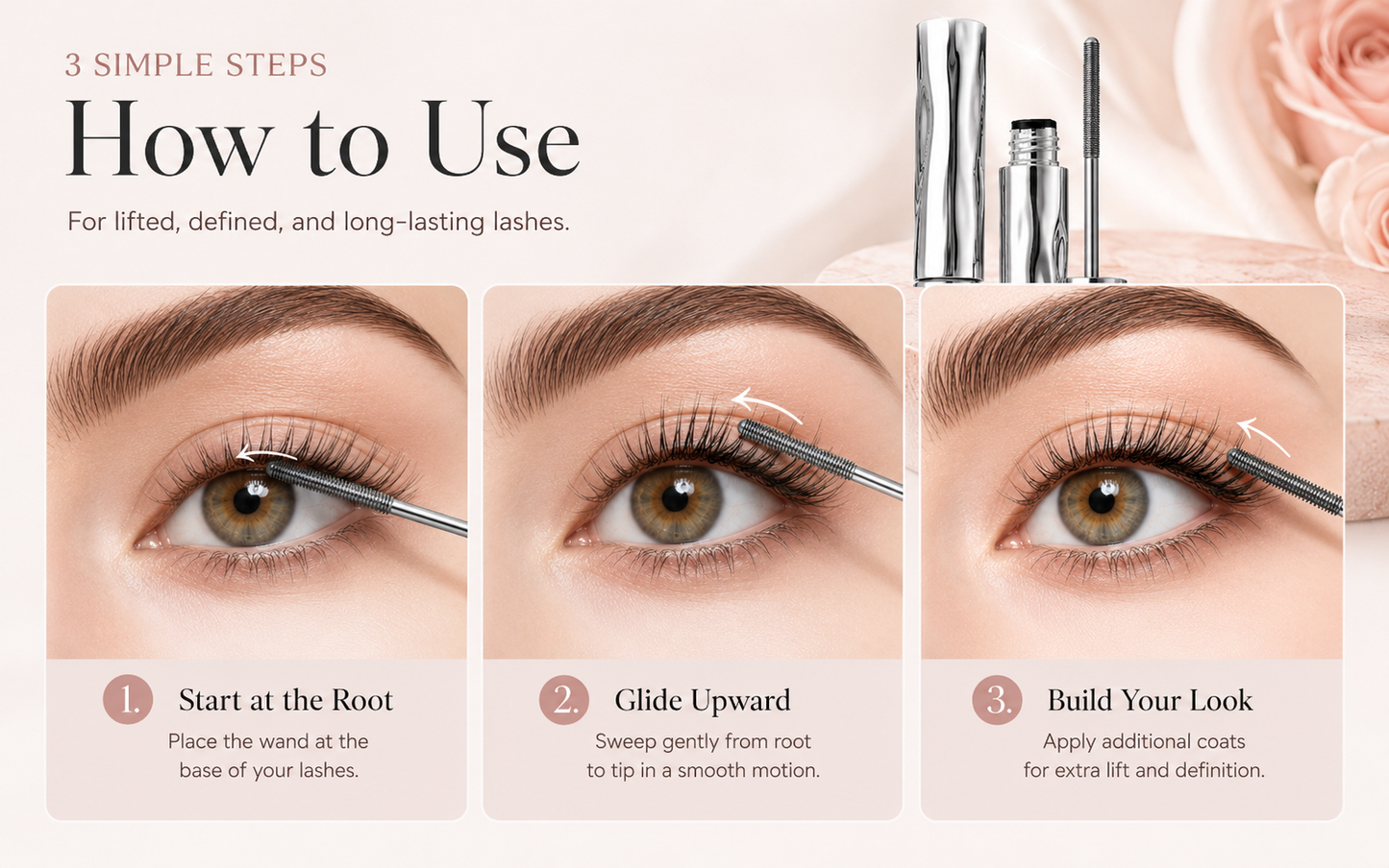 🔥 BUY 1 GET 1 FREE ✨ Precision Metal Wand Waterproof Mascara — Lift, Lengthen & Define Every Lash