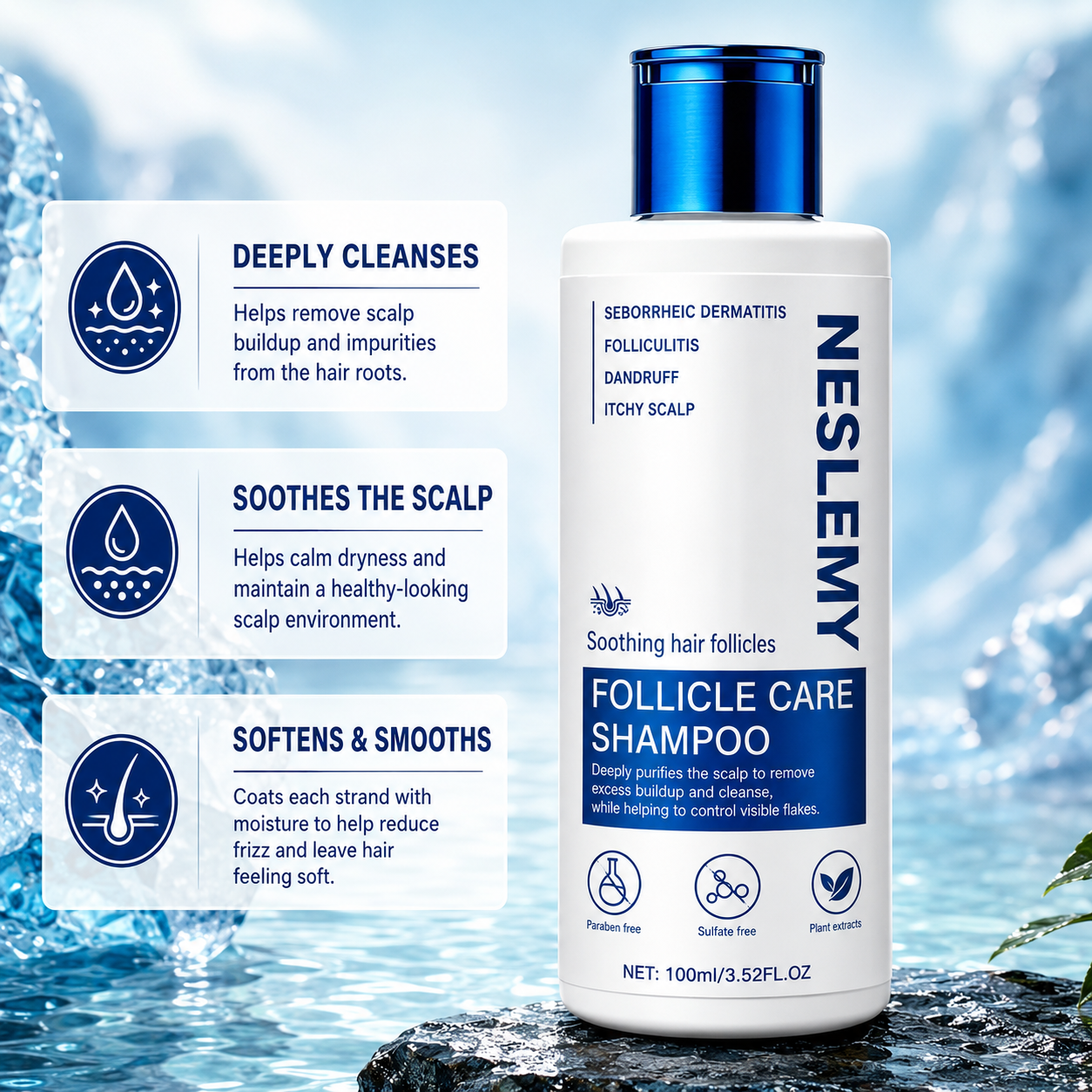 ✨BUY 1 GET 1 FREE✨ NESLEMY  Folliculitis Shampoo for Itchy, Flaky & Oily Scalp!