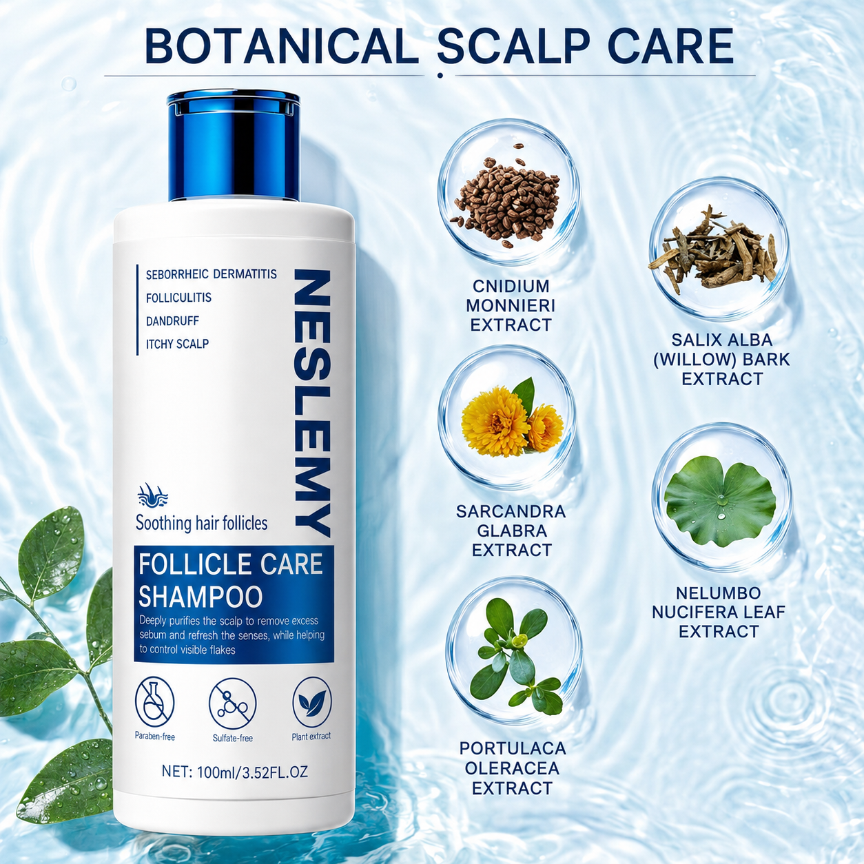 ✨BUY 1 GET 1 FREE✨ NESLEMY  Folliculitis Shampoo for Itchy, Flaky & Oily Scalp!