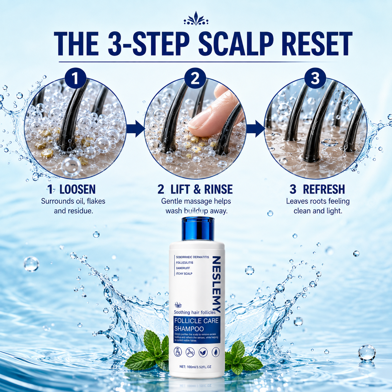 ✨BUY 1 GET 1 FREE✨ NESLEMY  Folliculitis Shampoo for Itchy, Flaky & Oily Scalp!