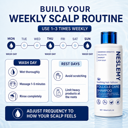 ✨BUY 1 GET 1 FREE✨ NESLEMY  Folliculitis Shampoo for Itchy, Flaky & Oily Scalp!