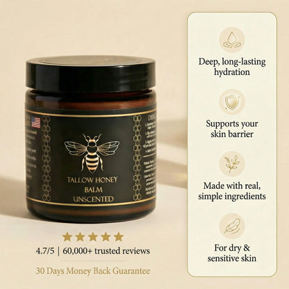 Organic Tallow Honey Balm to Help Erase Fine Lines, Wrinkles, and Age Spots